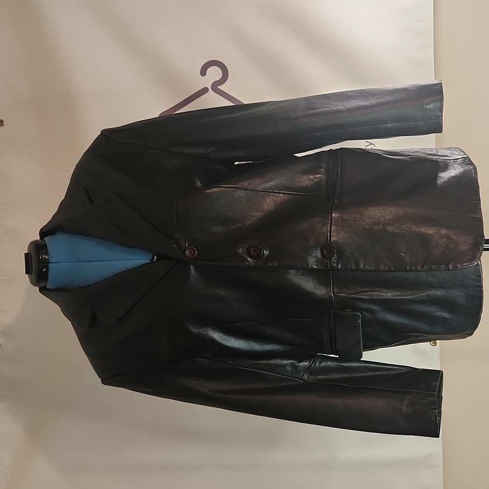Men's Black Leather Performance Jacket
